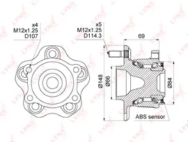 Подшипник-ступица задний NISSAN TEANA (J32) 2.5-3.5 08> MURANO (Z51) 3.5 07> PRESAGE (U31) 2.5-3.5 03