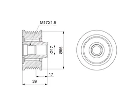 Муфта обгонная шкива генератора NISSAN YD25DDTi QR25DE PATHFINDER 2.5DCi R51M 05- MURANO 2.5 Z51 10-