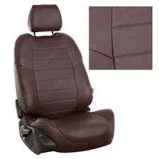 Чехлы для Nissan Almera III (G15) сплошная с 13г. (Экокожа Шоколад + Шоколад)