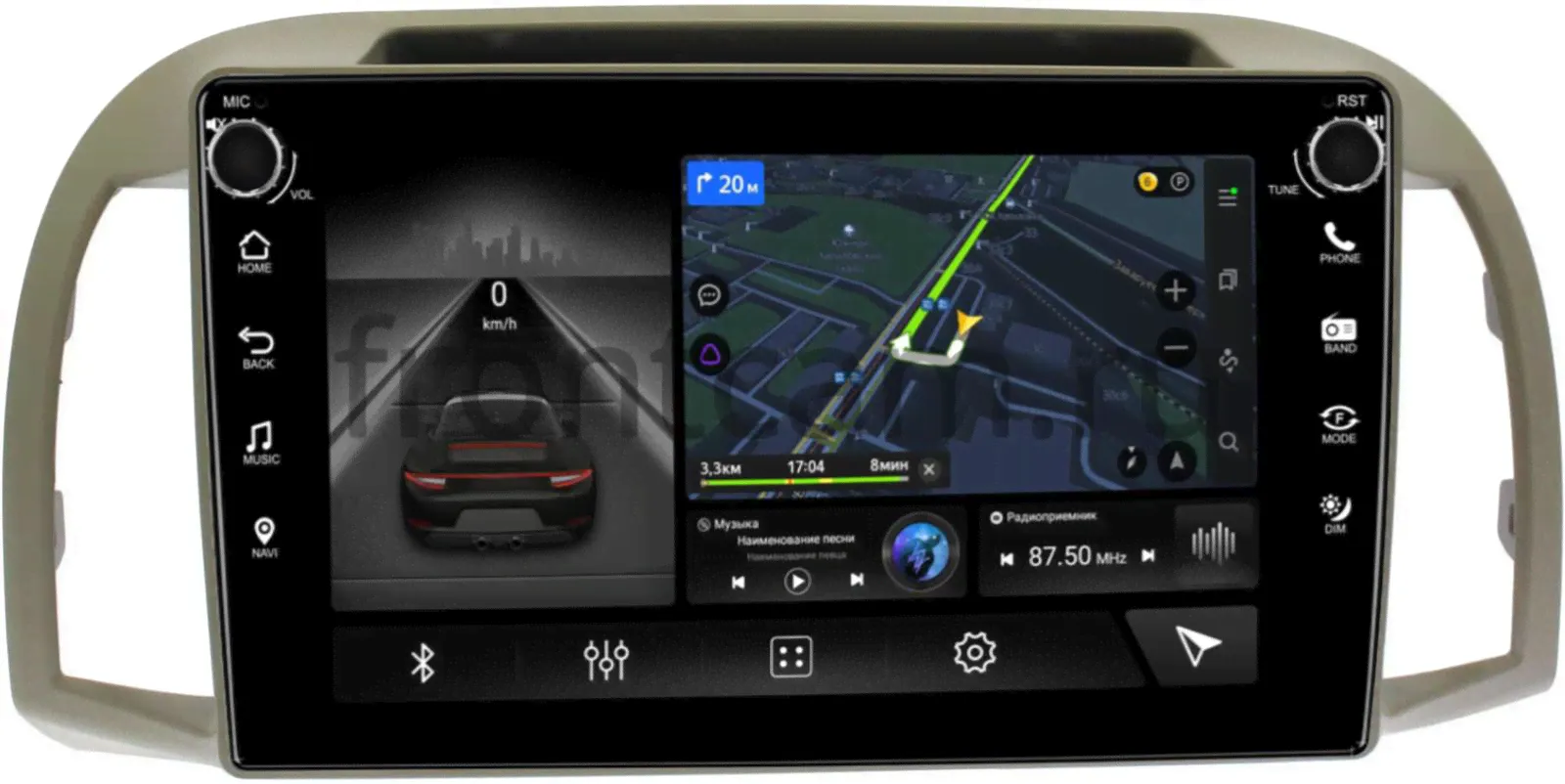 Штатная магнитола Nissan Micra III (K12), March III (K12) 2006-2010 LeTrun 7803-9-NI147N на Android 10 (4G-SIM, 4/64, DSP, IPS) c крутилками c оптическим выходом