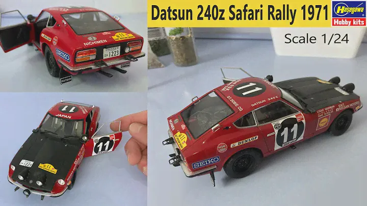 Model Car Kit 1/24 Datsun 240Z Fairlady 1971 Safari Rally from Hasegawa | Full Build Video