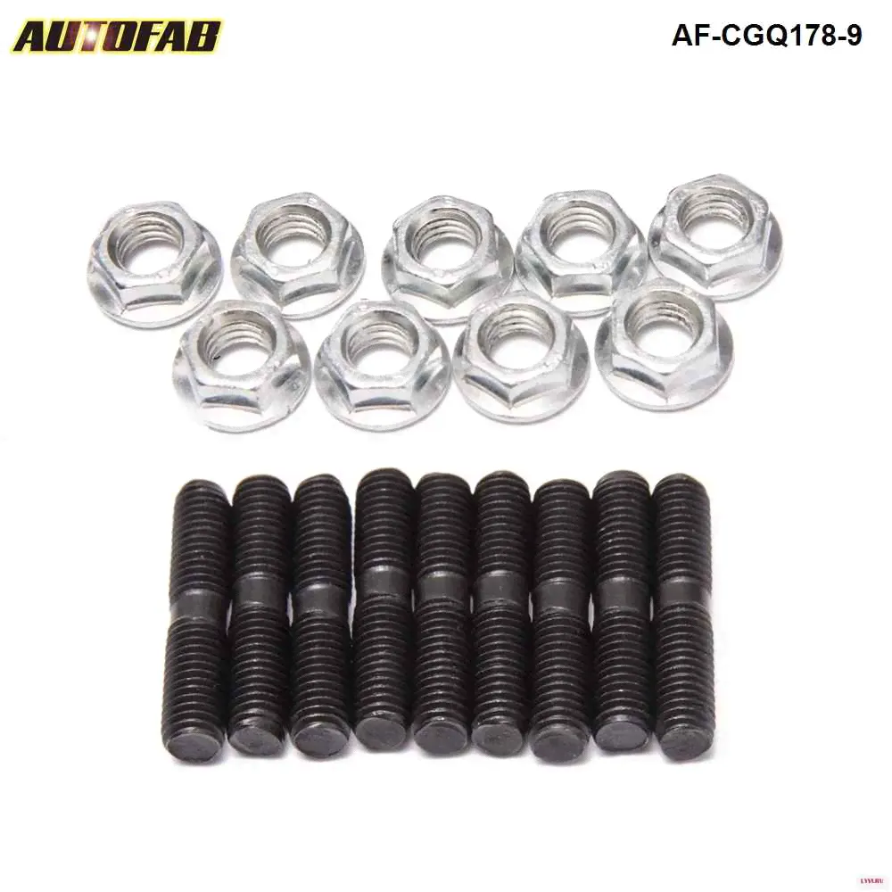 9 x турбо шпильки + гайки для Nissan Garrett ТУРБОКОМПРЕССОР T25 T28 RB26 SR20 CA18 AF CGQ178 garrett turbo