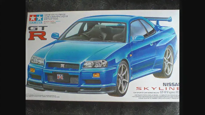 Обзор, что в коробке Nissan Skyline GT-R V-Spec(R34) от Tamiya 1/24