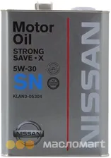Моторное масло NISSAN Strong Save X 5W-30 полусинтетическое SN 4 л.