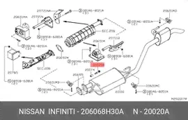 206068H30A, Болт M10x65 NISSAN/TOYOTA/SUZUKI