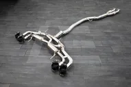 FI Exhaust Выхлопная система Race Nissan GTR R35 VR38DETT, насадки Diamond Black NI-R35-CBV + TIP-R35-B