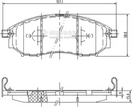 Тормозные колодки Nipparts передние для Nissan Murano Z51 2007-2014. Артикул J3601094