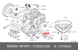 315263JX3A, Кольцо уплотнительное фильтра акпп Nissan
