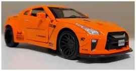 Машинка Nissan GTR Ниссан ГТР металлическая оранжевая 1:32