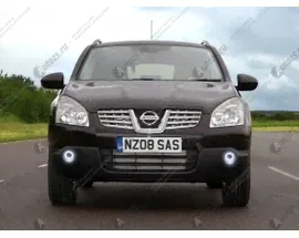 Светодиодные противотуманные фары с ангельскими глазками для Nissan Qashqai j10 (2007-2010)