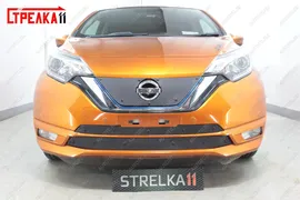 Зимняя заглушка решетки радиатора (Японская сборка) (низ) Стрелка11 Nissan Note 2 (2016-2020) E12 рестайлинг (черная)
