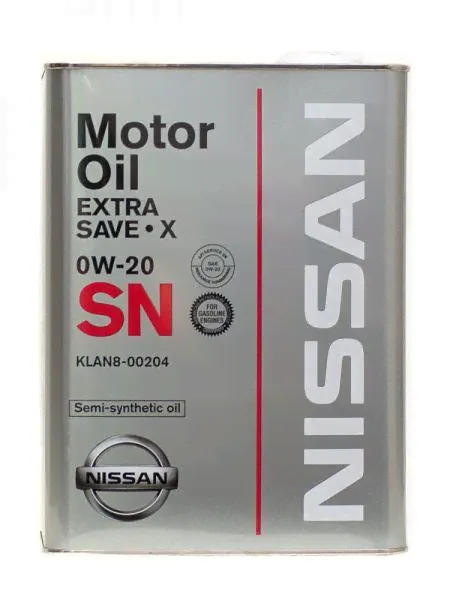 Nissan Oil Extra Save X SN 0w20 4л. (п/синт) KLAN8-00204