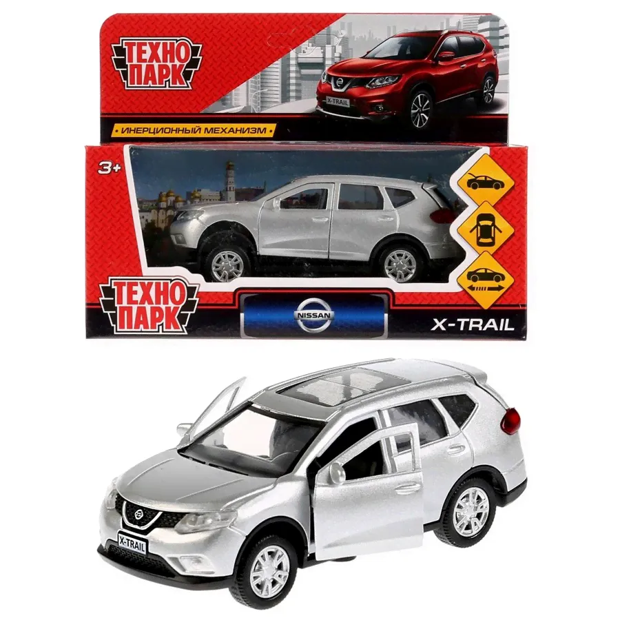 Машина Технопарк металл. Nissan X-Trail серебро (12см) откр.дв,в/к X-TRAIL-SL X-TRAIL-SL-0