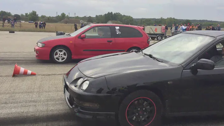 Honda Integra 1.8 VTEC - Nissan Almera Tino tuning - 1/4 meile - Dragstrip
