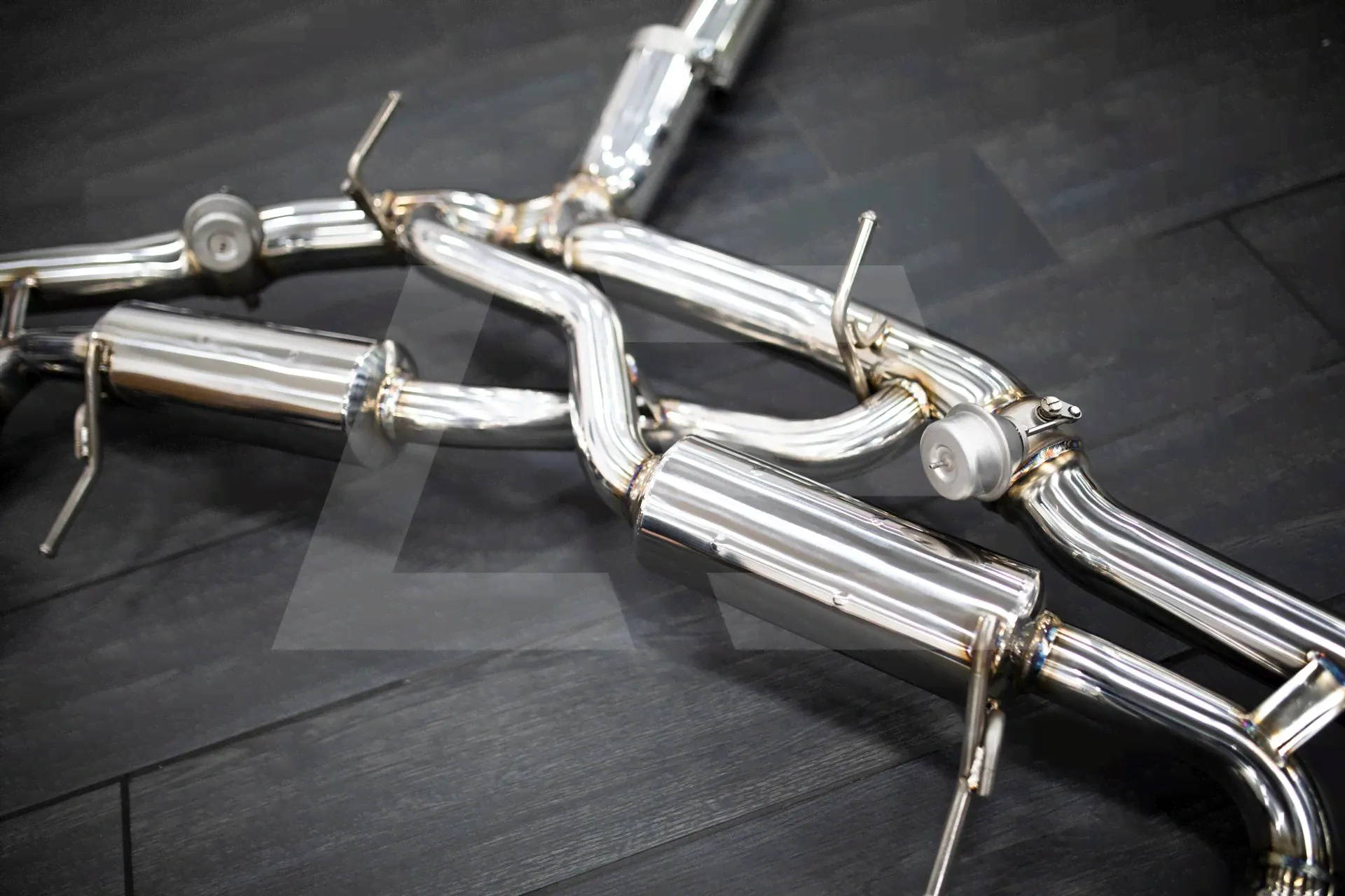 FI Exhaust Выхлопная система Race Nissan GTR R35 VR38DETT, насадки Diamond Black NI-R35-CBV + TIP-R35-B-0