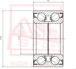 Ступичный подшипник Asva передний для Nissan X-Trail T30 2001-2013. Артикул DAC43760043