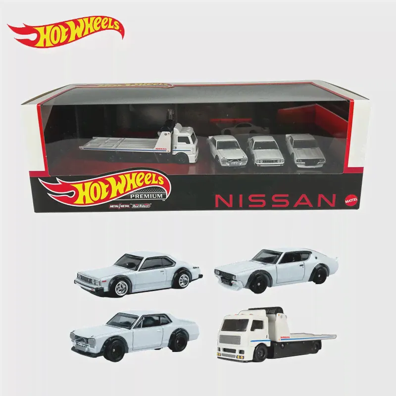 Оригинальный Автомобиль Hot Wheels Премиум класса Nissan Track Day Гаражный автомобиль 1/64 Из сплава, отлитый под давлением, Коллекция игрушек для мальчиков Fleet Street Toyota BMW-0