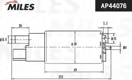 Бензонасос (топливный насос) Miles для Nissan Serena C23 1997-2001. Артикул AP44076