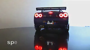 1/18 Diecast Nissan Skyline GT-R R34 - AUTOart model car LED tuning Toy